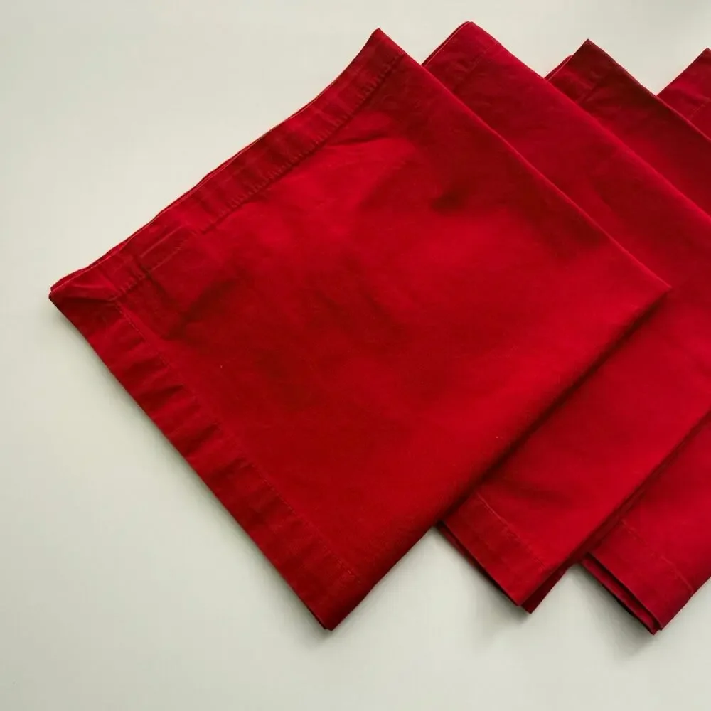 Williams Somona Bright Red‎ 100% Cotton Napkin Set of 4 Sz 20x20 Christmas Red